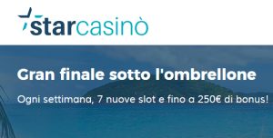 StarCasinò: nuove slot e bonus 500€ sotto l’ombrellone